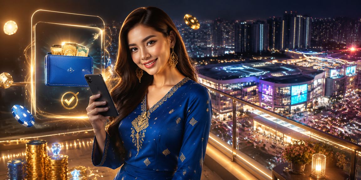 Pengguna wanita Johor Bahru berpakaian baju kurung menikmati permainan kasino roulette dalam talian
